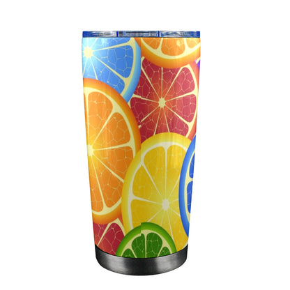 Citrus - 20oz Travel Mug with Clear Lid Clear Lid Travel Mug