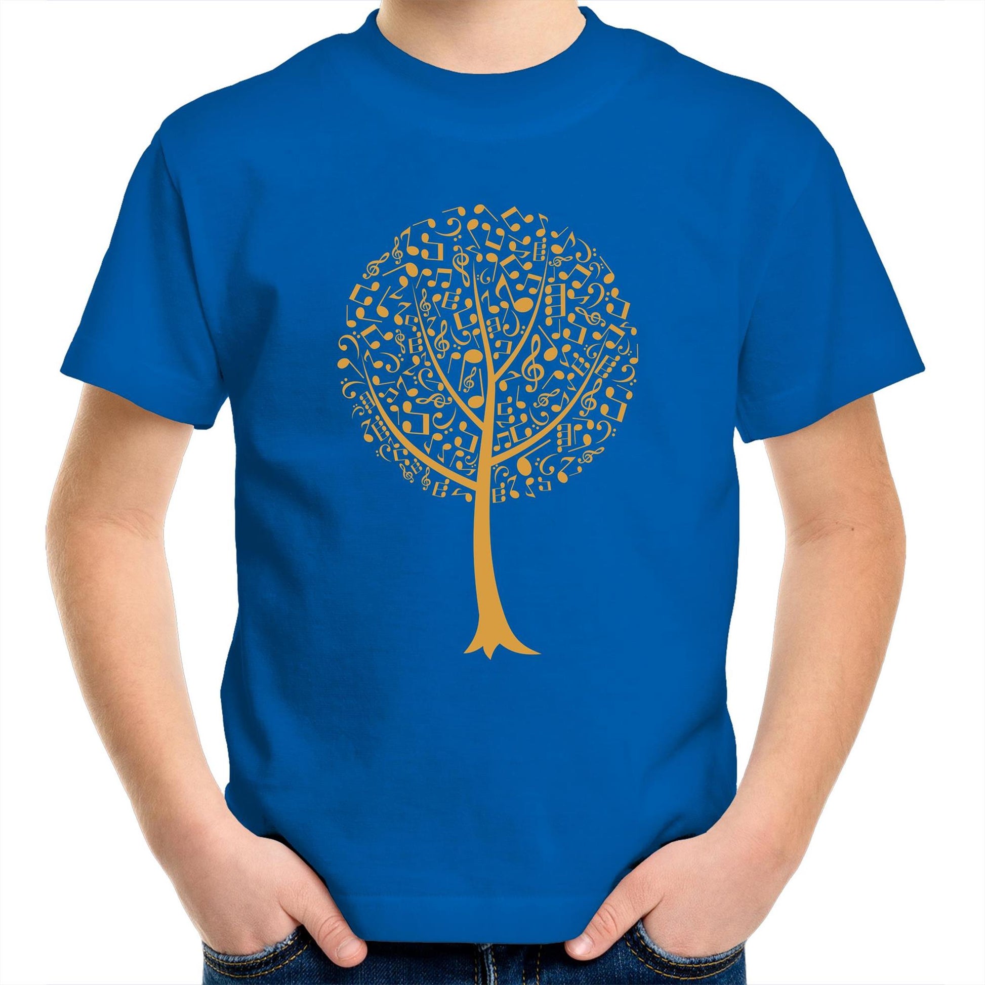 Music Tree - Kids Youth Crew T-Shirt Bright Royal Kids Youth T-shirt Music Plants