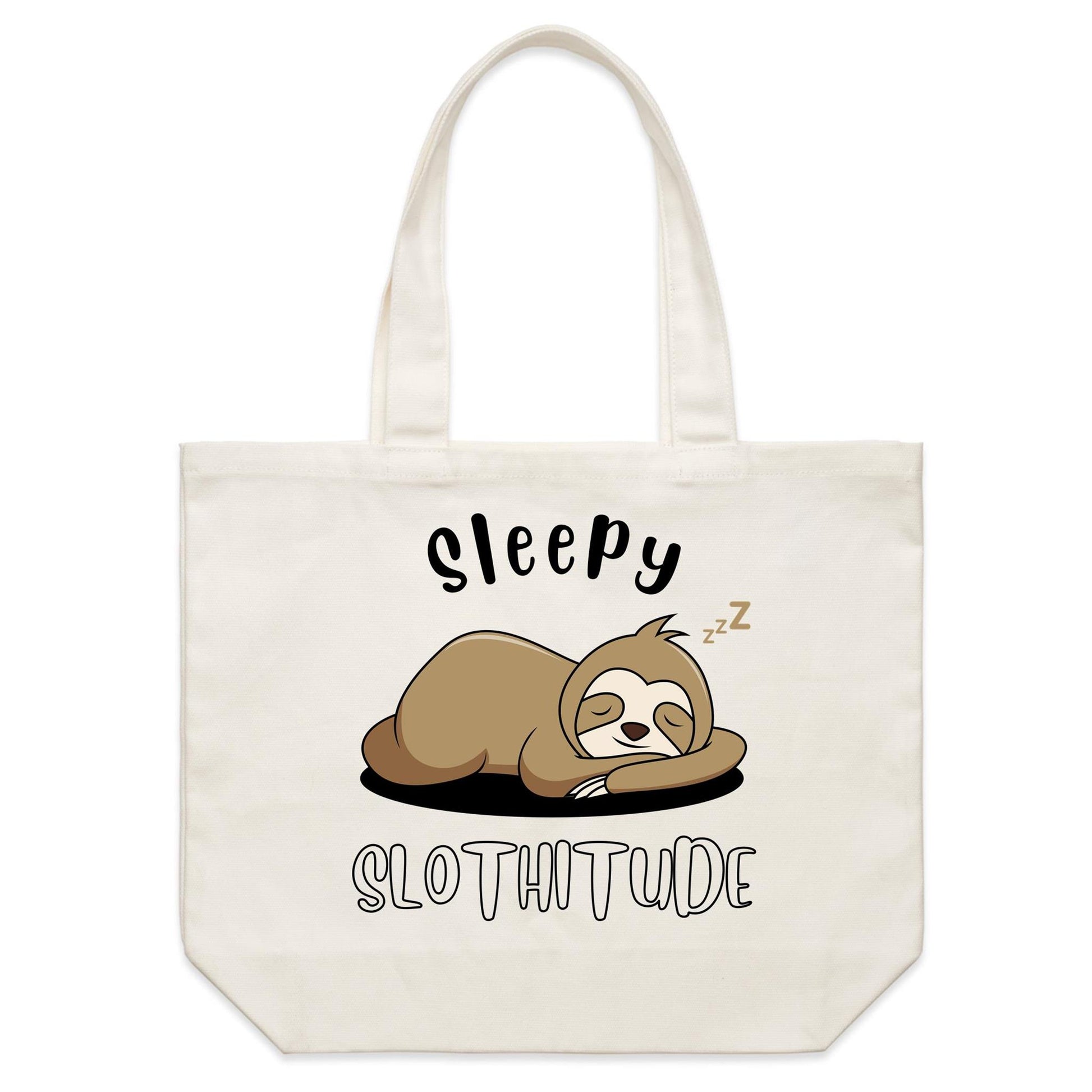 Sleepy Slothitude - Shoulder Canvas Tote Bag Default Title Shoulder Tote Bag