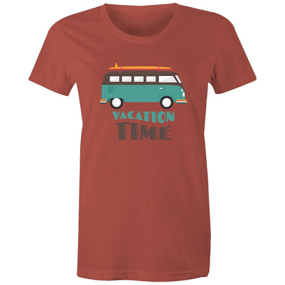 Vacation Time - Women's T-shirt Coral Womens T-shirt Retro Summer Womens