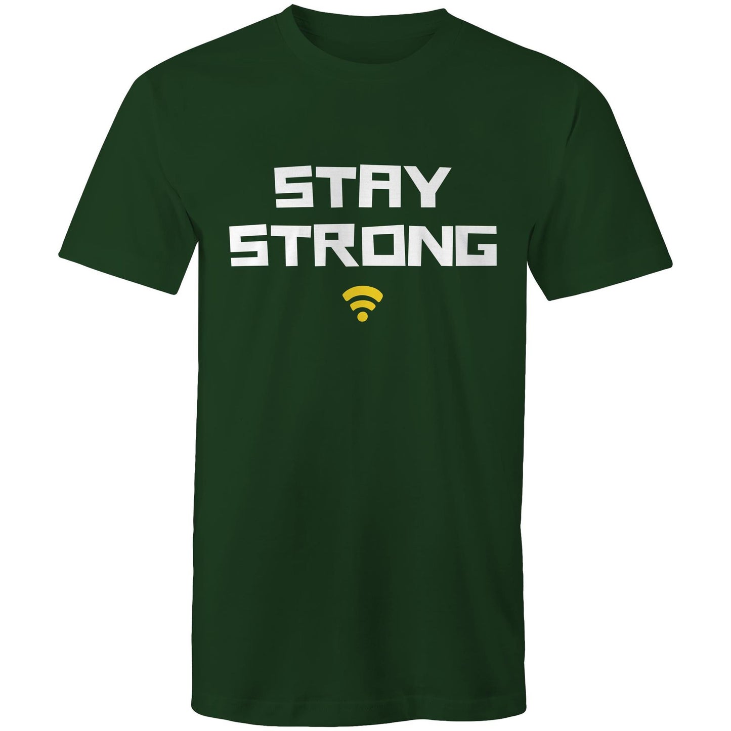 Stay Strong - Mens T-Shirt Forest Green Mens T-shirt Motivation Tech
