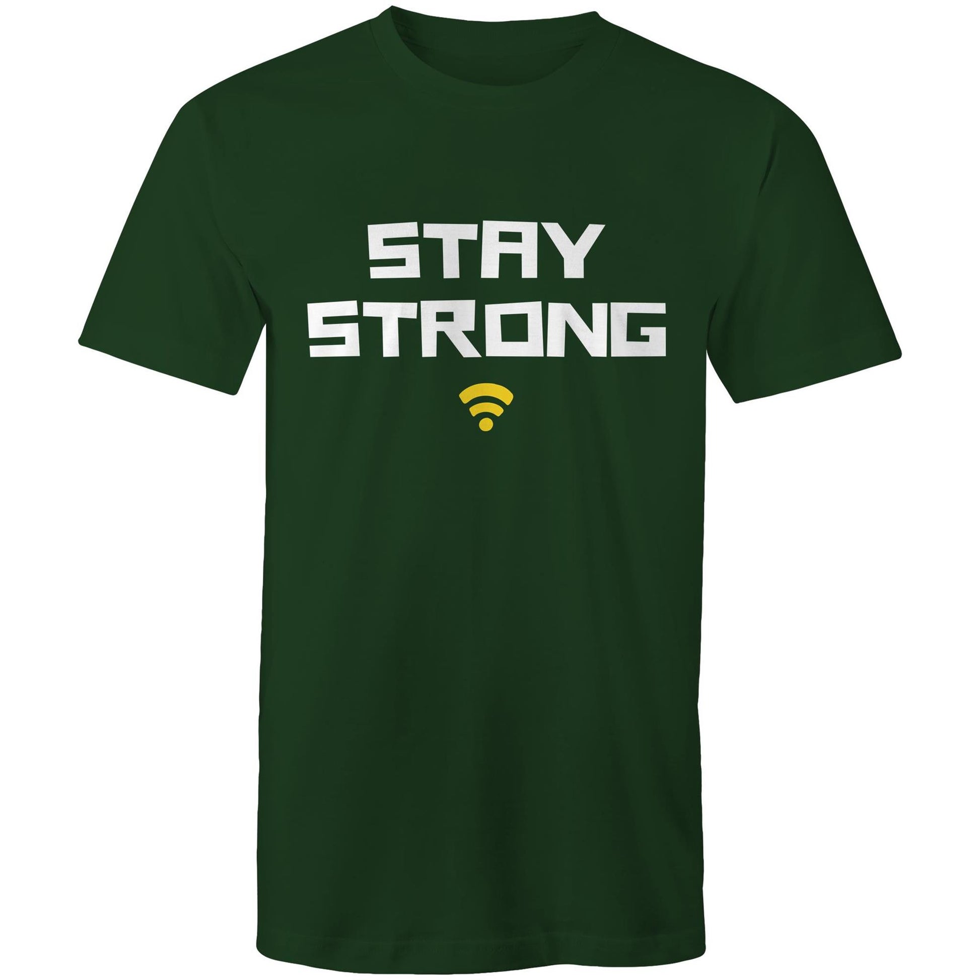 Stay Strong - Mens T-Shirt Forest Green Mens T-shirt Motivation Tech