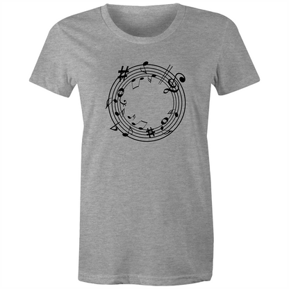 Music Circle - Women's T-shirt Grey Marle Womens T-shirt Music Womens