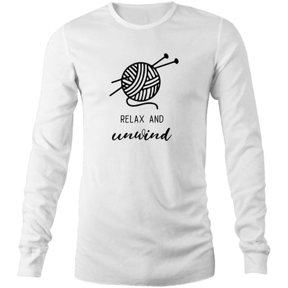 Relax And Unwind - Long Sleeve T-Shirt White Unisex Long Sleeve T-shirt Mens Womens