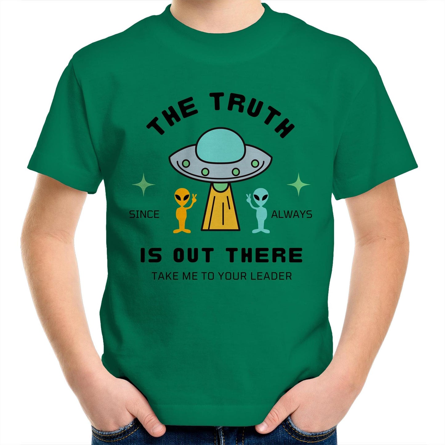 The Truth Is Out There - Kids Youth Crew T-Shirt Kelly Green Kids Youth T-shirt Sci Fi
