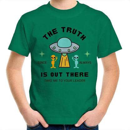 The Truth Is Out There - Kids Youth Crew T-Shirt Kelly Green Kids Youth T-shirt Sci Fi