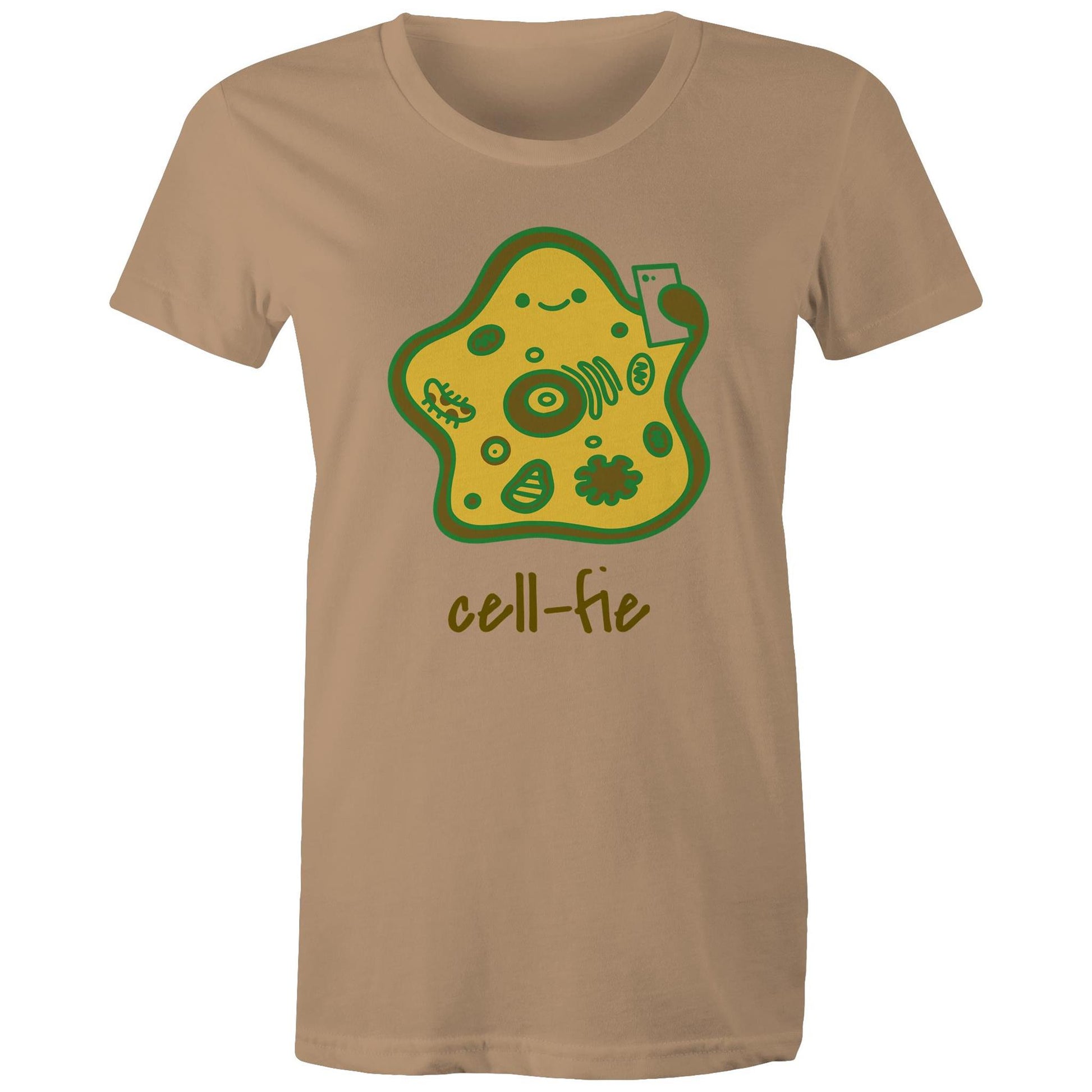 Cell-fie - Womens T-shirt Tan Womens T-shirt Science