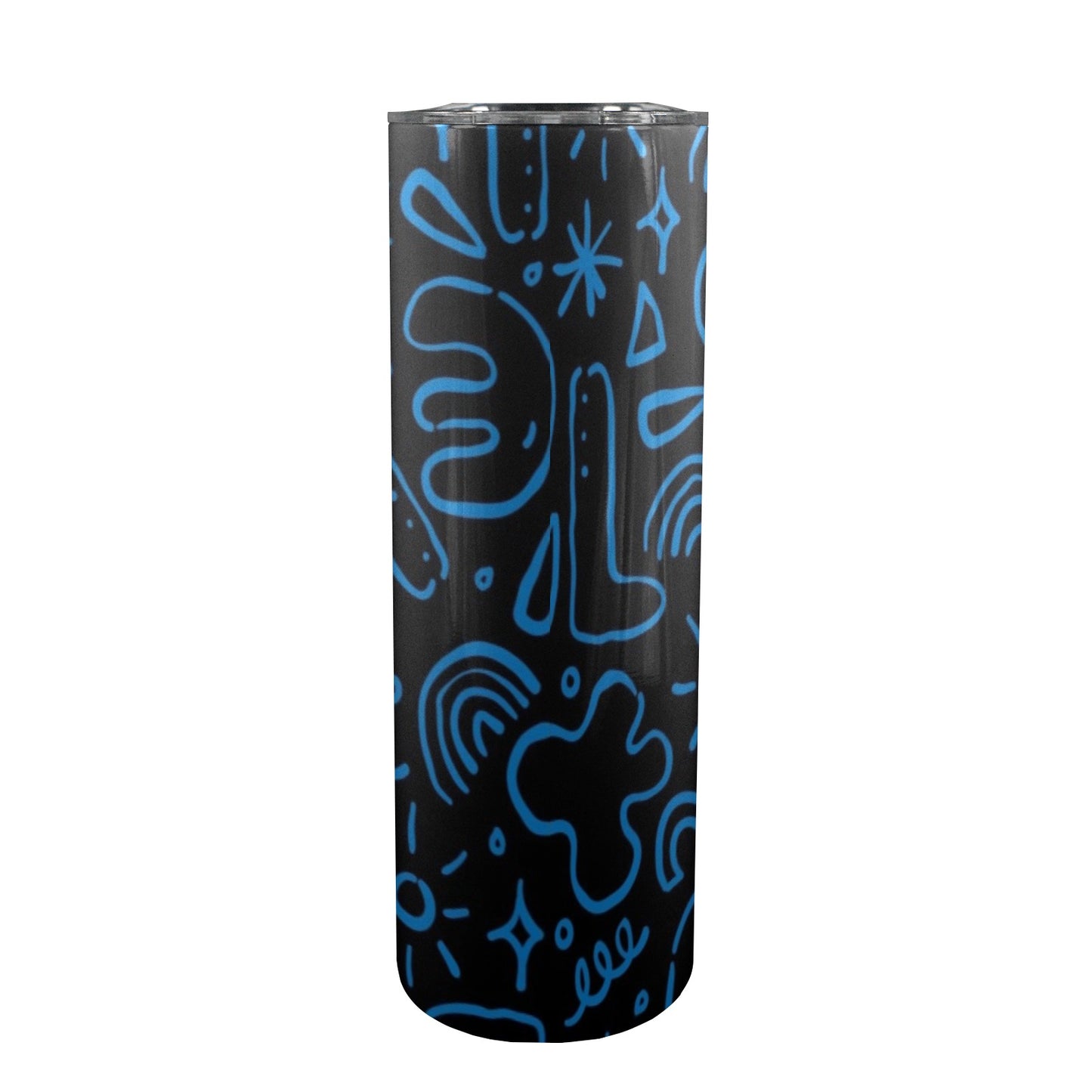 Blue Squiggle - 20oz Tall Skinny Tumbler with Lid and Straw 20oz Tall Skinny Tumbler with Lid and Straw