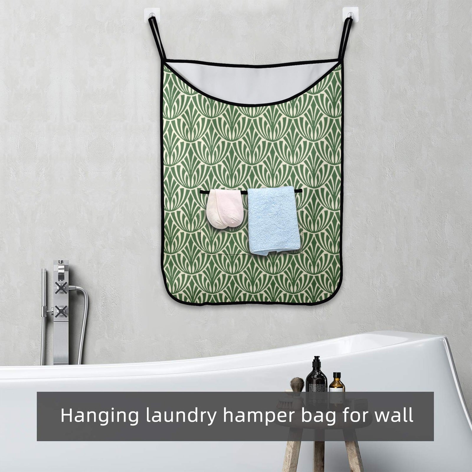 Green Pattern - Hanging Laundry Bag Hanging Laundry Bag Printed Offshore