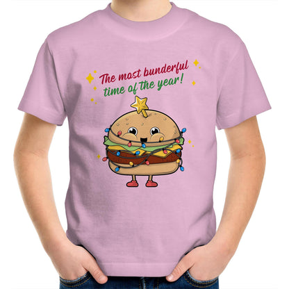 The Most Bunderful Time Of The Year - Kids Youth Crew T-Shirt Pink Christmas Kids T-shirt Merry Christmas