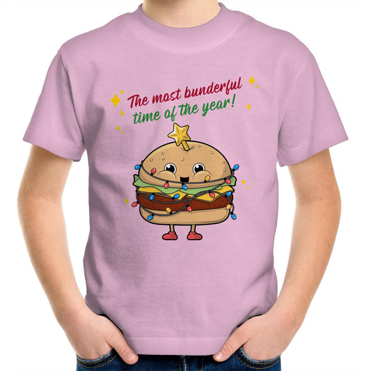 The Most Bunderful Time Of The Year - Kids Youth Crew T-Shirt Pink Christmas Kids T-shirt Merry Christmas