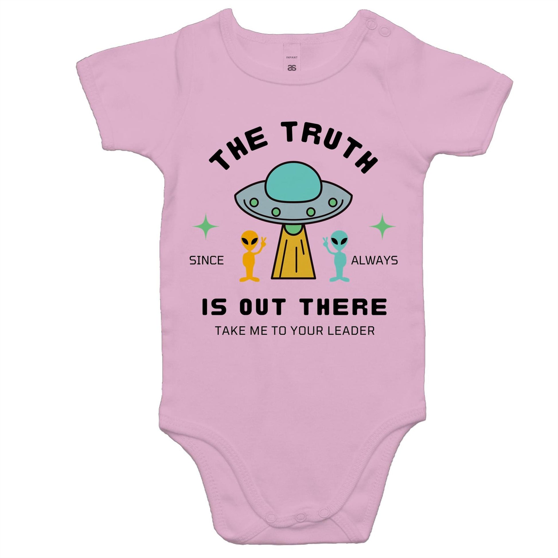 The Truth Is Out There - Baby Bodysuit Pink Baby Bodysuit Sci Fi