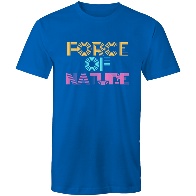 Force Of Nature - Short Sleeve T-shirt Bright Royal Fitness T-shirt Fitness Mens Womens