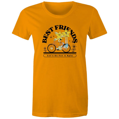 Best Friends - Womens T-shirt Orange Womens T-shirt Retro