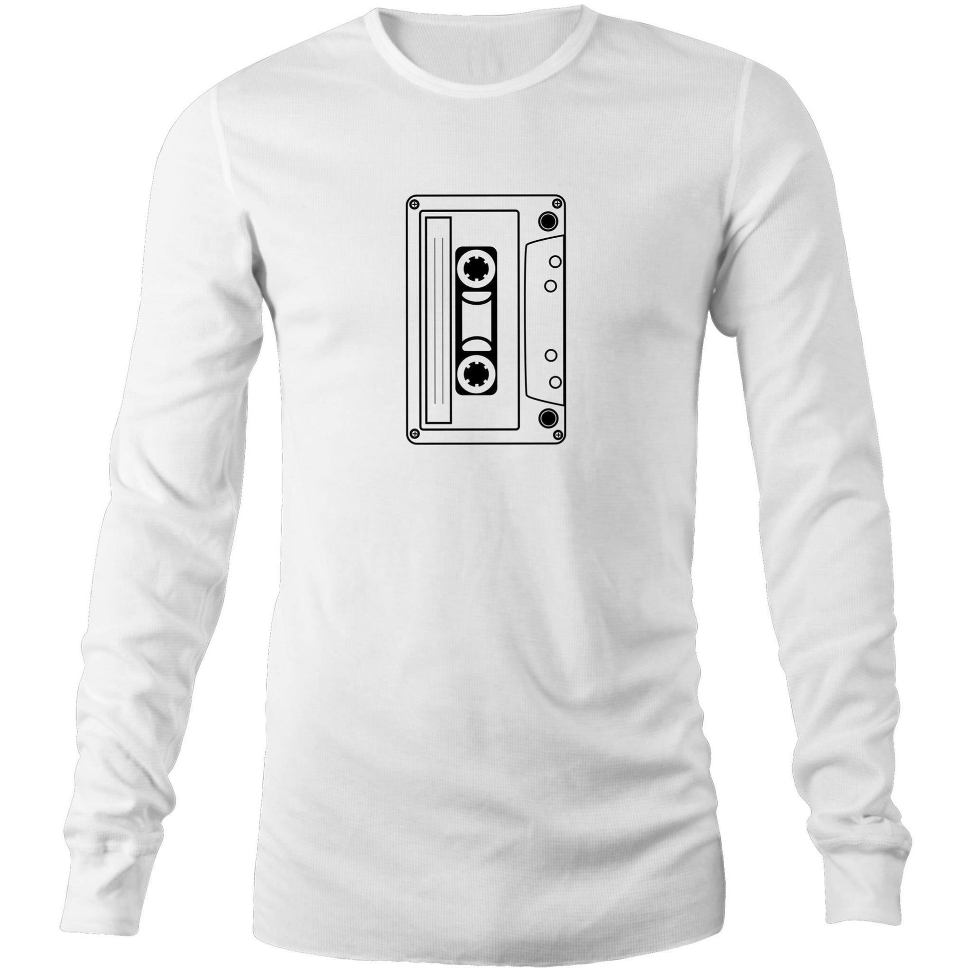 Cassette - Long Sleeve T-Shirt White Unisex Long Sleeve T-shirt Mens Music Retro Womens
