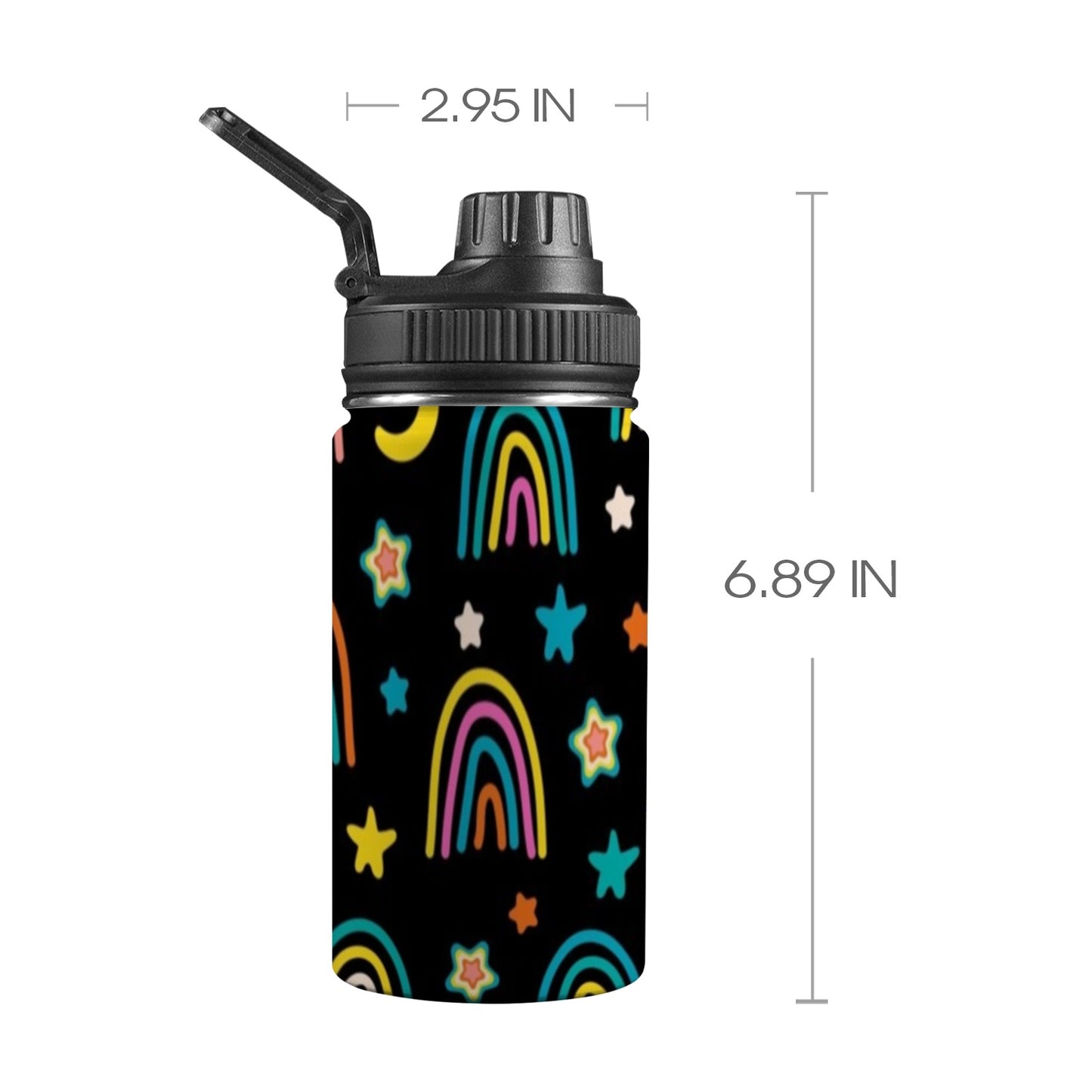 Rainbows - Kids Water Bottle with Chug Lid (12 oz) Kids Water Bottle with Chug Lid