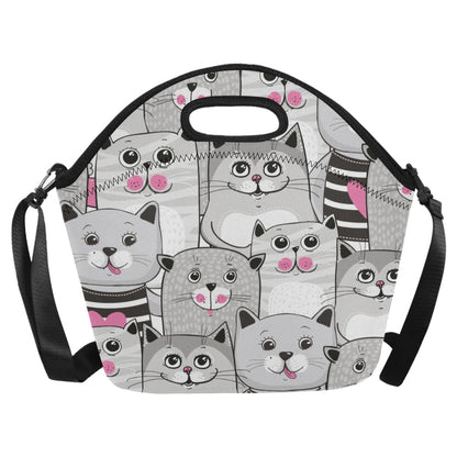 Cute Cats - Neoprene Lunch Bag/Large Neoprene Lunch Bag/Large animal Printed Offshore