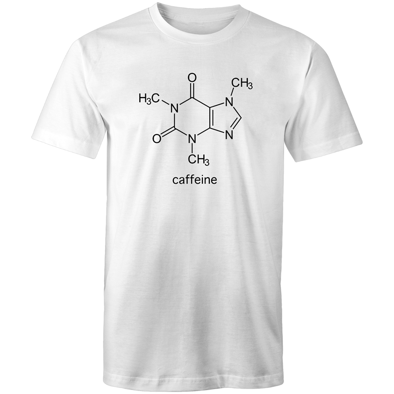 Caffeine Molecule - Mens T-Shirt White Mens T-shirt Coffee Mens Science