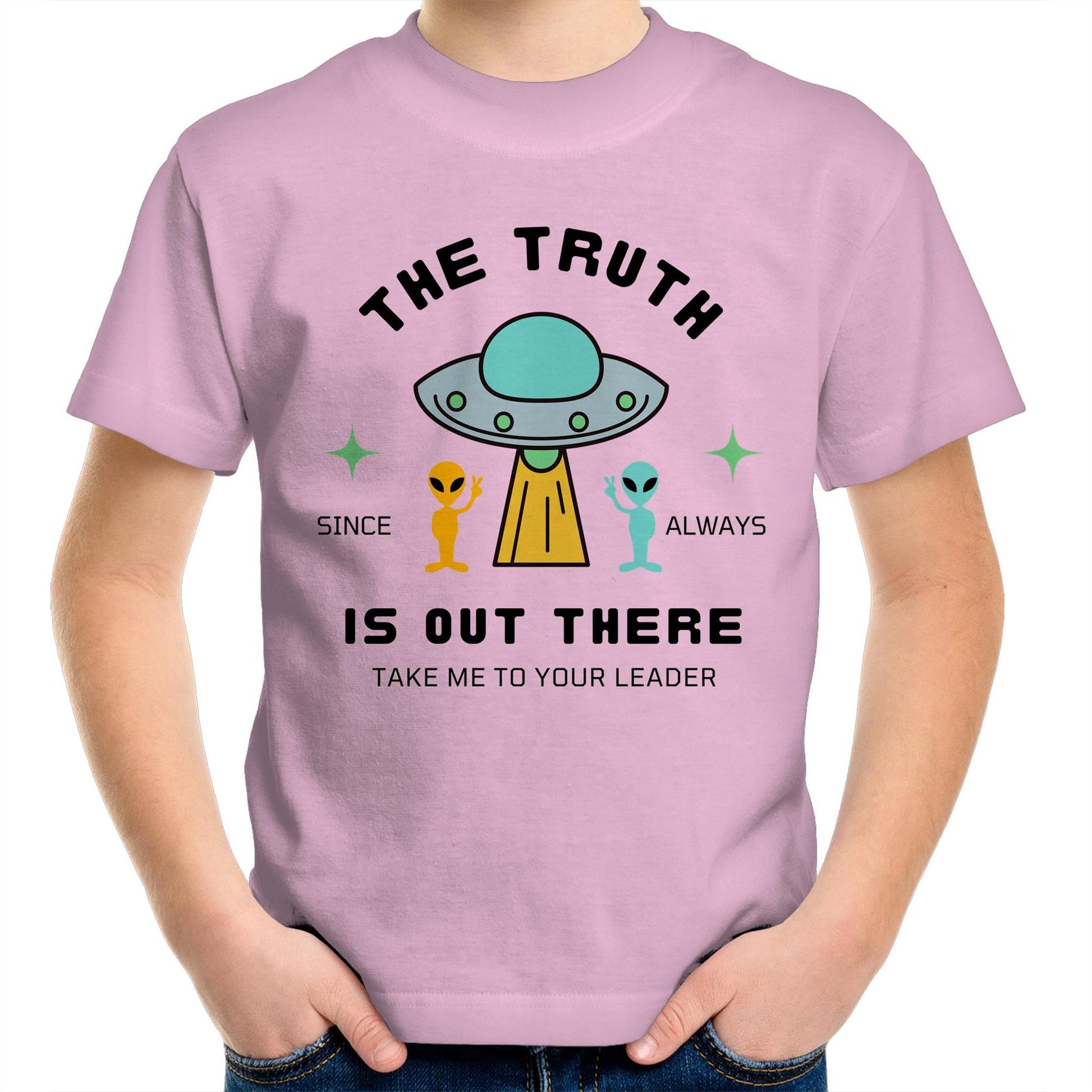 The Truth Is Out There - Kids Youth Crew T-Shirt Pink Kids Youth T-shirt Sci Fi