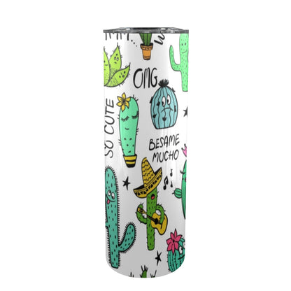 Chatty Cactus - 20oz Tall Skinny Tumbler with Lid and Straw 20oz Tall Skinny Tumbler with Lid and Straw