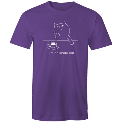 I'm An Inside Cat - Mens T-Shirt Purple Mens T-shirt animal Funny Mens