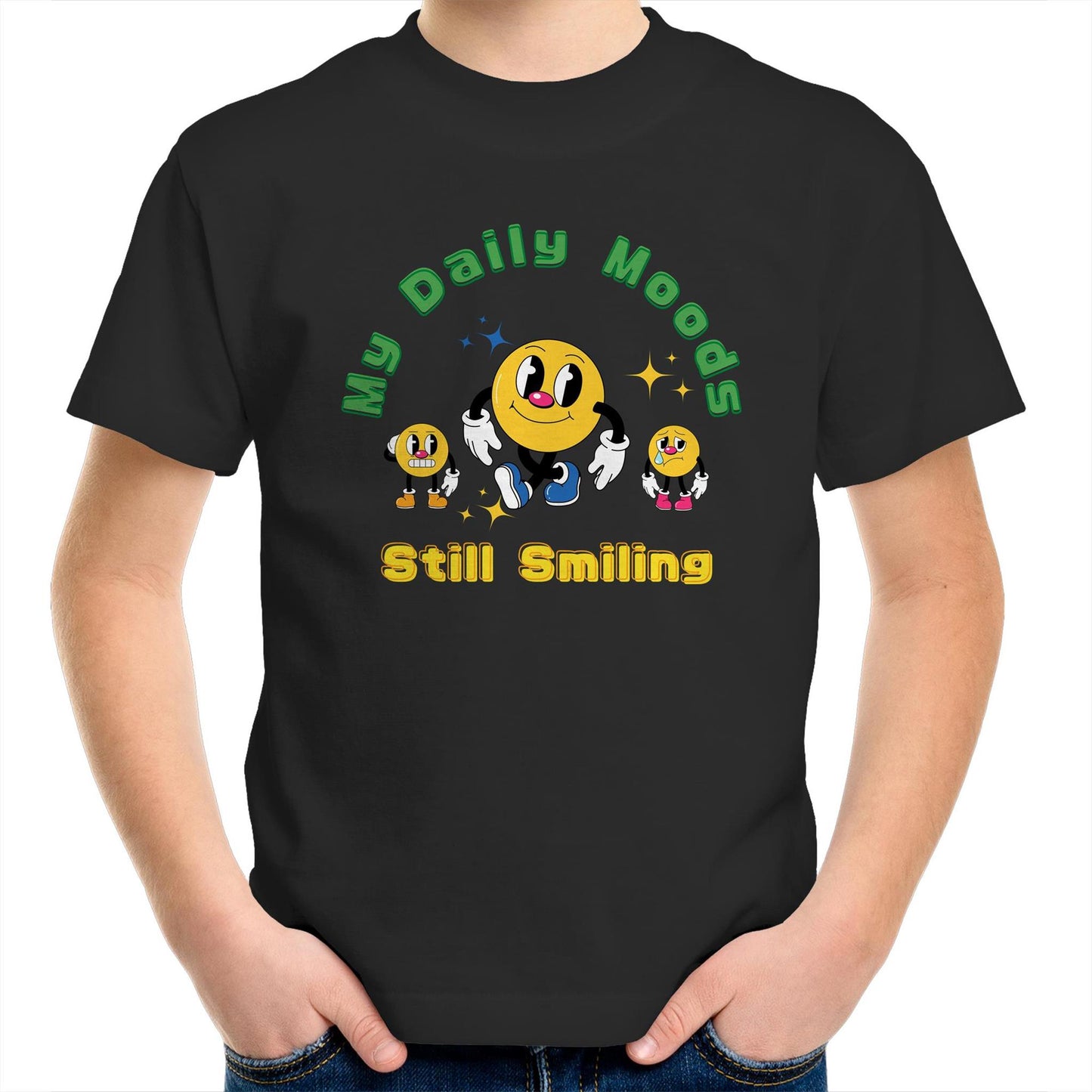 My Daily Moods - Kids Youth Crew T-Shirt Black Kids Youth T-shirt