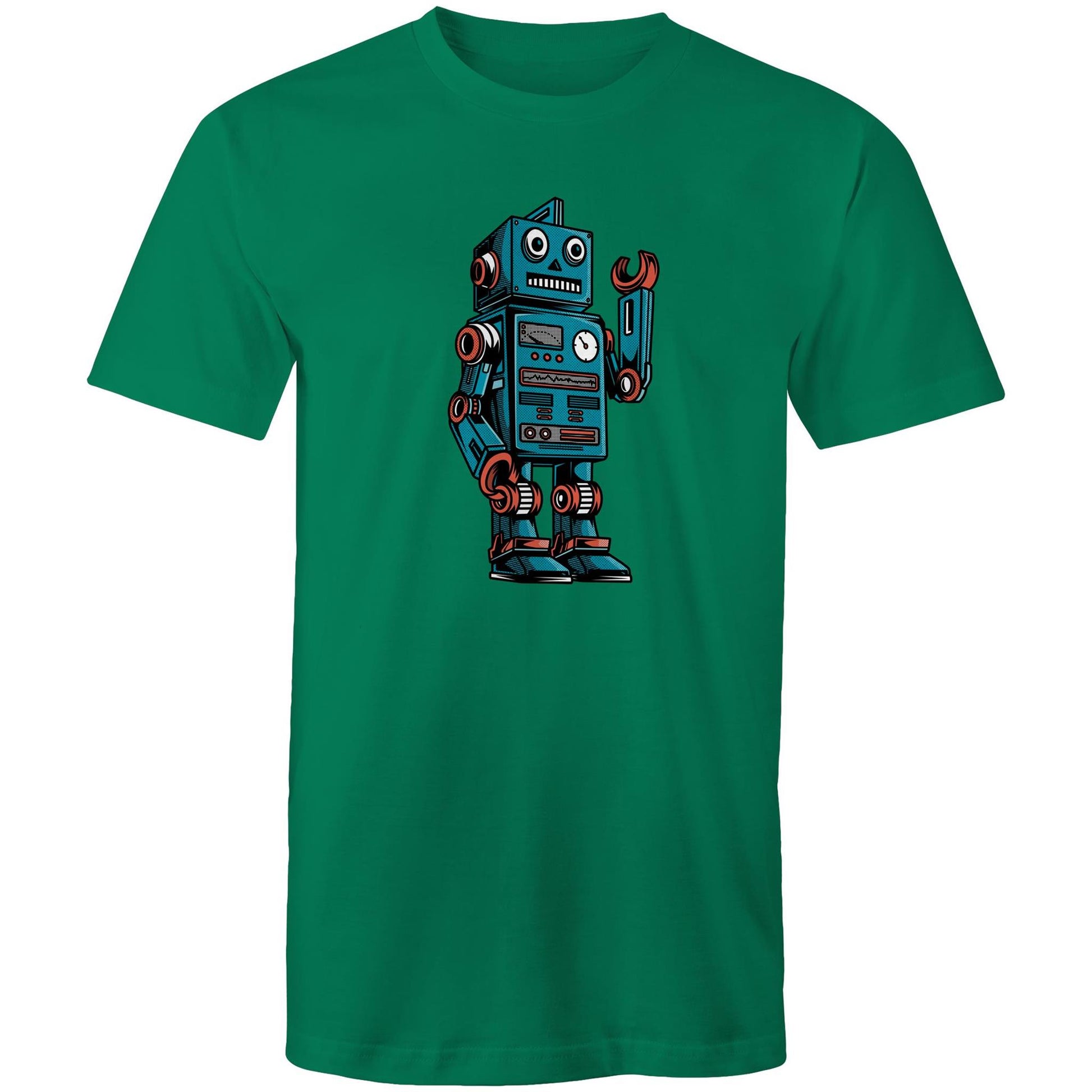 Robot - Mens T-Shirt Kelly Green Mens T-shirt Sci Fi