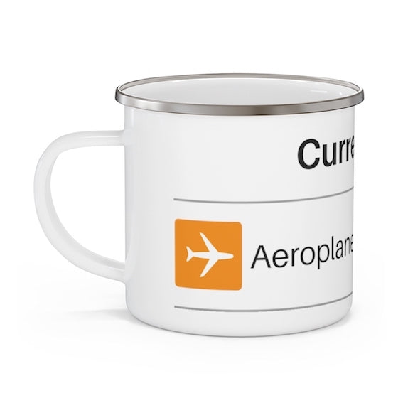 Currently On Aeroplane Mode - Enamel Mug Enamel Mug Tech