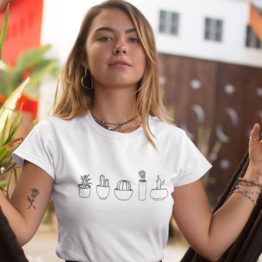 Cactus Line - Women's T-shirt Womens T-shirt Plants Womens