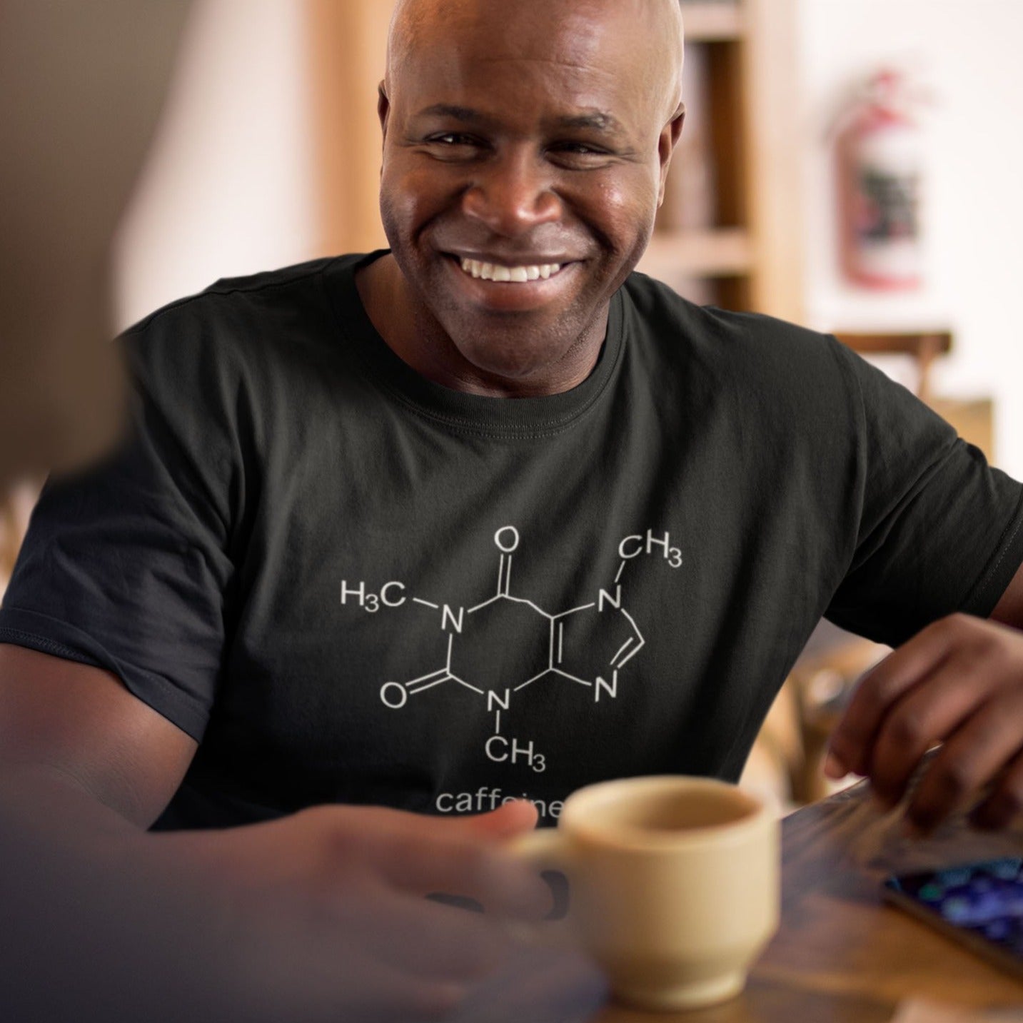Caffeine Molecule - Mens T-Shirt Mens T-shirt Coffee Mens Science