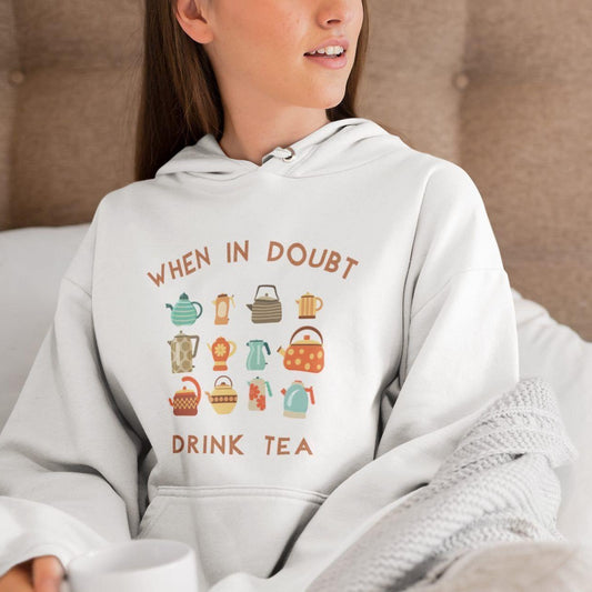 Drink Tea - Pocket Hoodie Sweatshirt Hoodie Mens Tea Womens