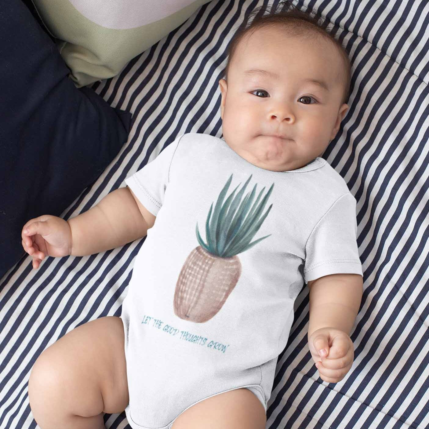 Let The Good Thoughts Grow - Baby Bodysuit Baby Bodysuit kids Plants