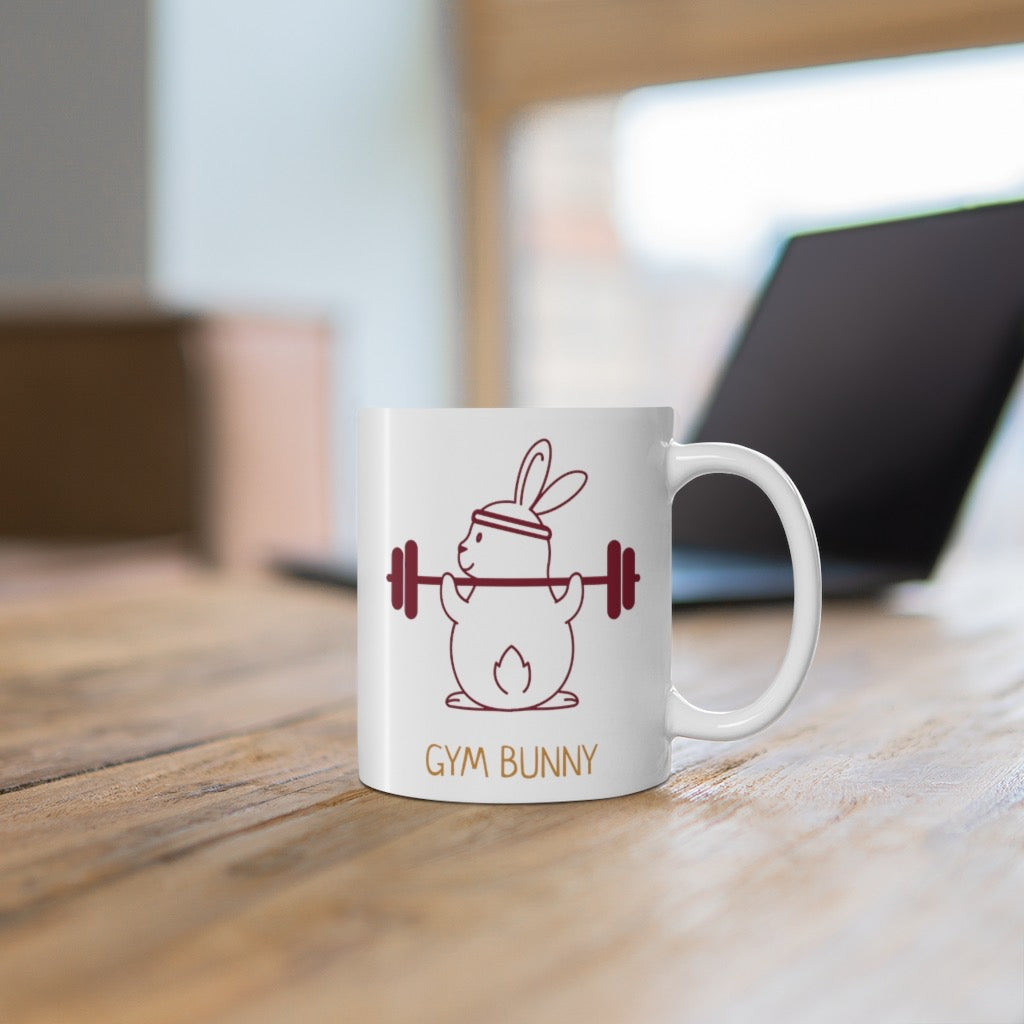 Gym Bunny - 11oz Ceramic Mug 11 oz Mug animal Fitness