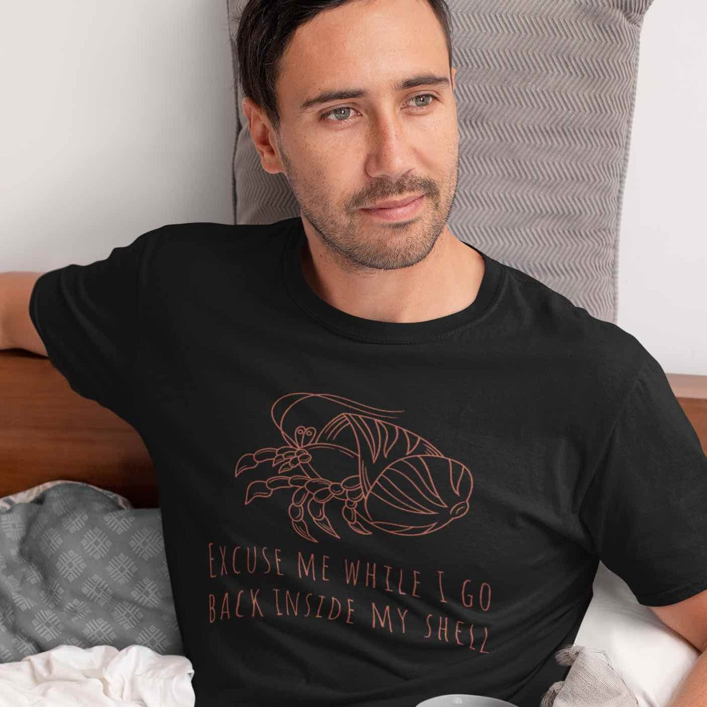 Hermit Crab Introvert - Mens T-Shirt Mens T-shirt animal Funny Mens