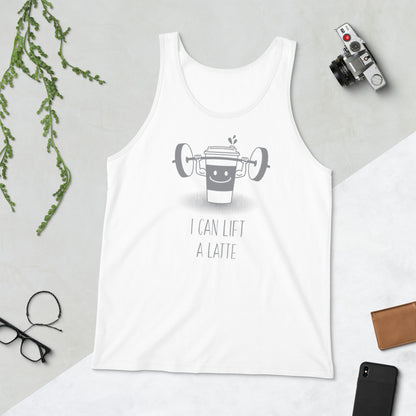 I Can Lift A Latte - Mens Singlet Top White Mens Singlet Top Fitness Mens