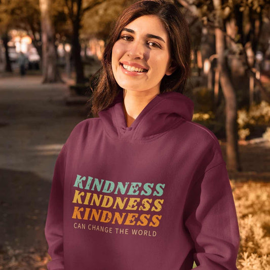 Kindness Can Change The World - Pocket Hoodie Sweatshirt Hoodie Mens Retro Womens