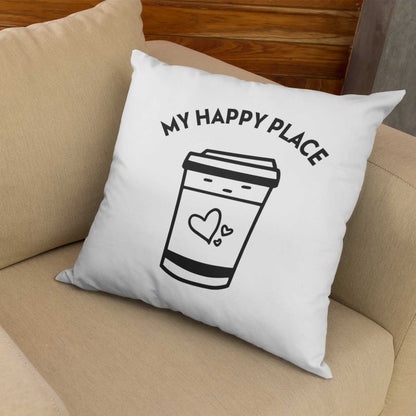 My Happy Place - 100% Linen Cushion Cover Linen Cushion Cover Coffee