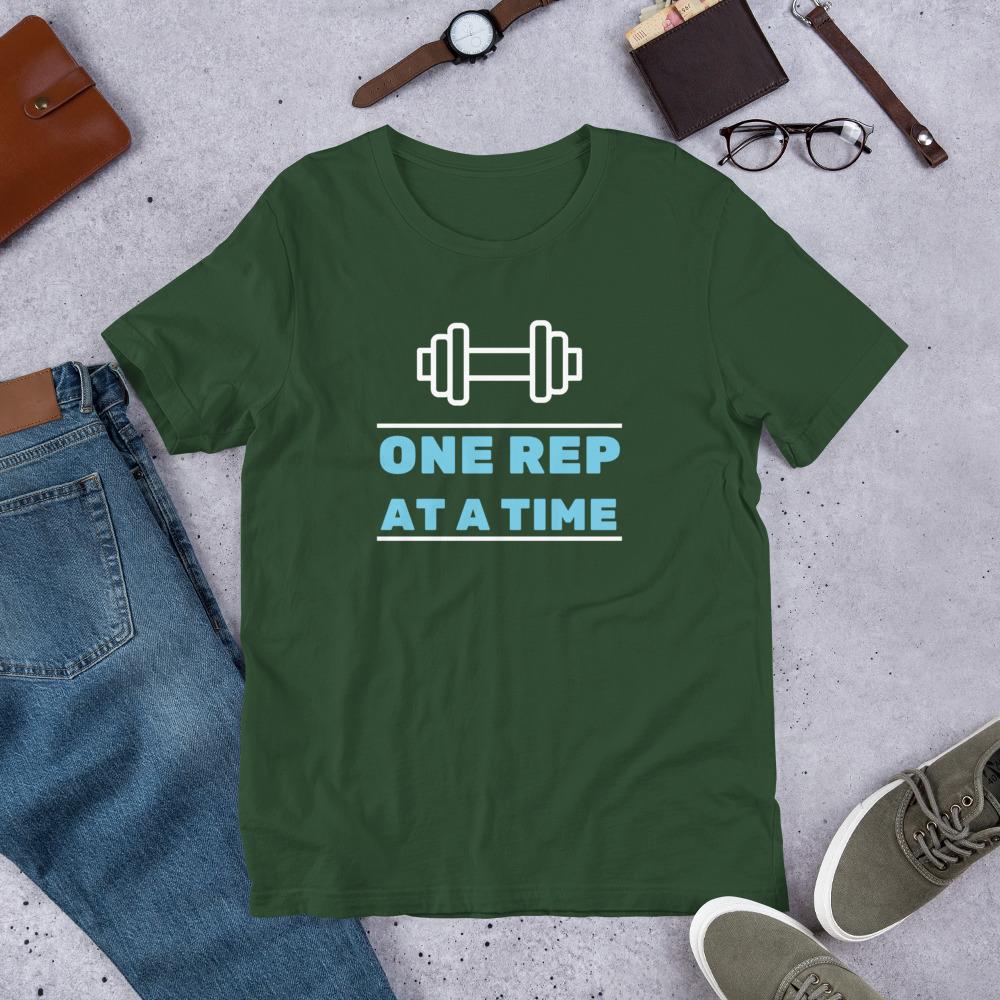 One Rep At A Time - Short Sleeve T-shirt Fitness T-shirt Fitness Mens Womens