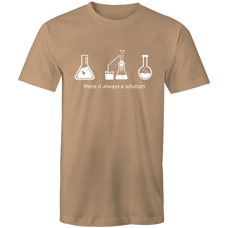 There Is Always A Solution - Mens T-Shirt Tan Mens T-shirt Funny Mens Science