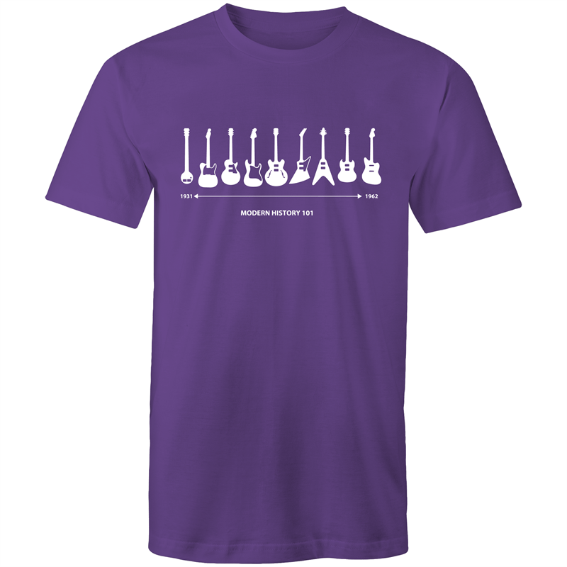Guitar Timeline - Mens T-Shirt Purple Mens T-shirt Mens Music