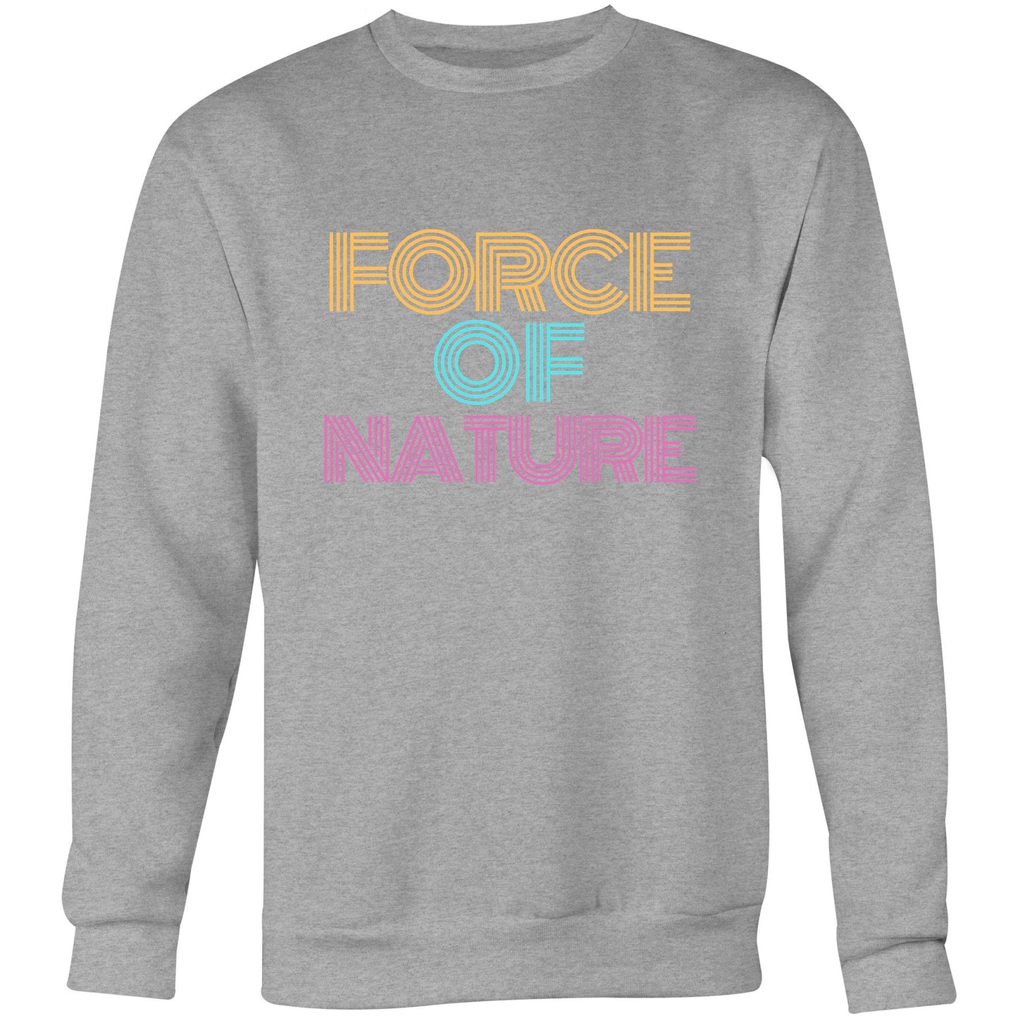 Force Of Nature - Crew Sweatshirt Grey Marle Sweatshirt Mens Womens