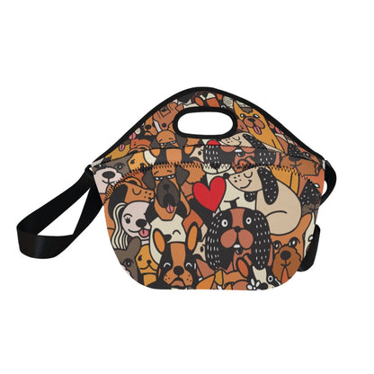 Dog Crowd 2 - Neoprene Lunch Bag/Large Neoprene Lunch Bag/Large animal Printed Offshore