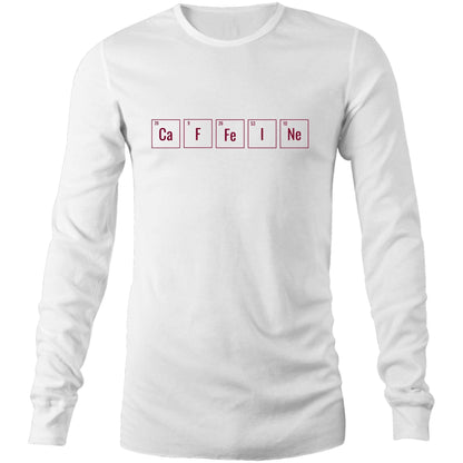 Caffeine Symbols - Long Sleeve T-Shirt White Unisex Long Sleeve T-shirt Coffee Mens Science Womens