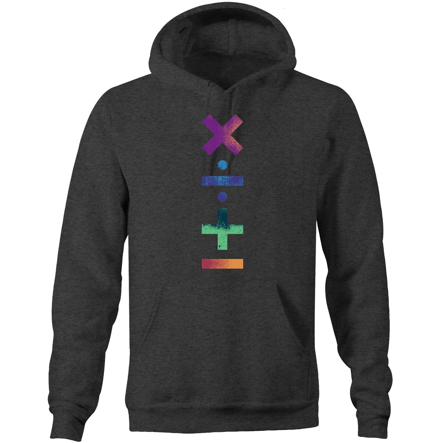 Maths Symbols - Pocket Hoodie Sweatshirt Asphalt Marle Hoodie Maths Science