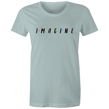 Imagine - Women's T-shirt Pale Blue Womens T-shirt Womens
