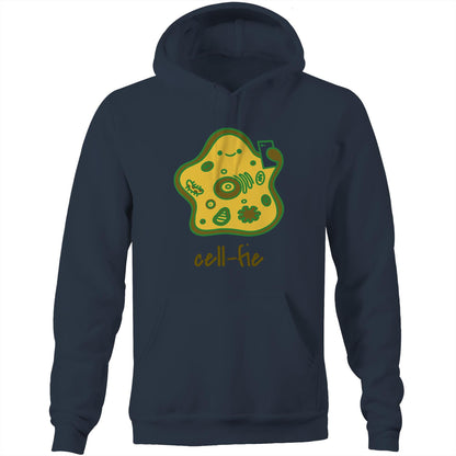 Cell-fie - Pocket Hoodie Sweatshirt Navy Hoodie Science