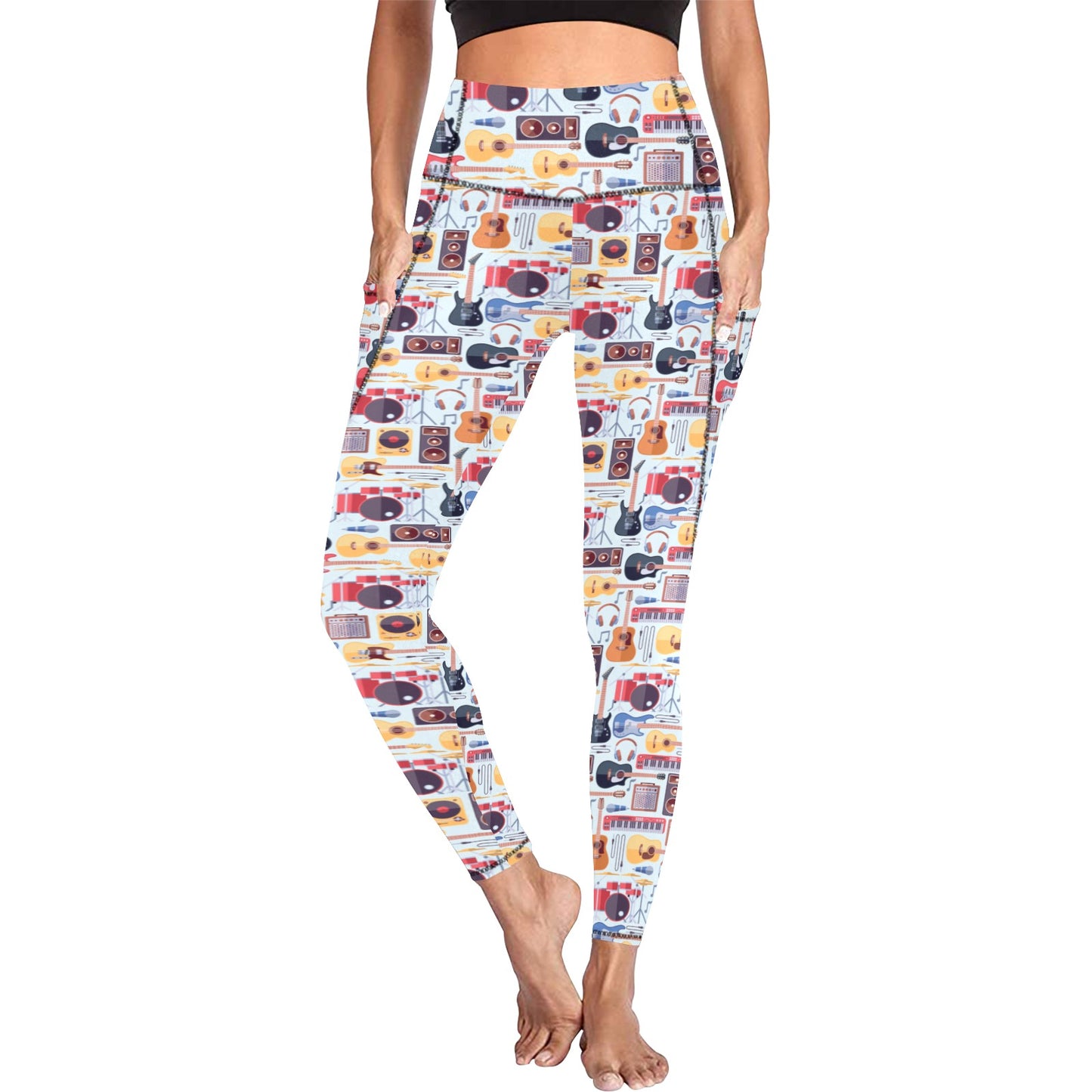 Music Instruments - Women's Leggings with Pockets Women's Leggings with Pockets S - 2XL Music Printed Offshore