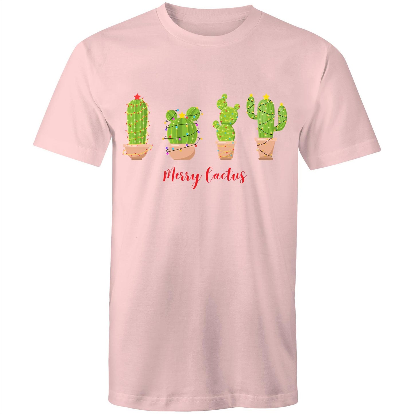 Merry Cactus - Mens T-Shirt Pink Christmas Mens T-shirt Merry Christmas