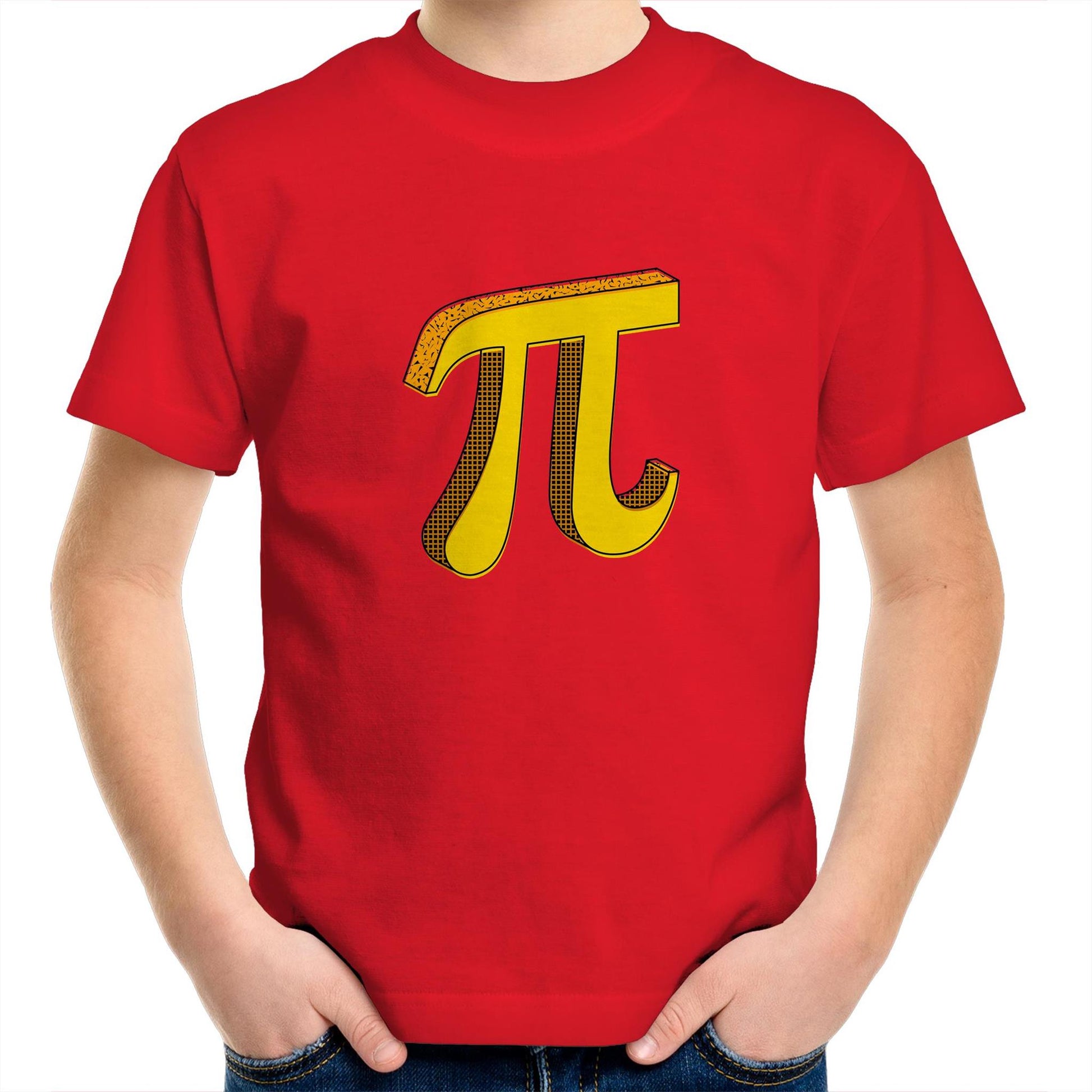 Pi - Kids Youth Crew T-Shirt Red Kids Youth T-shirt Maths Science