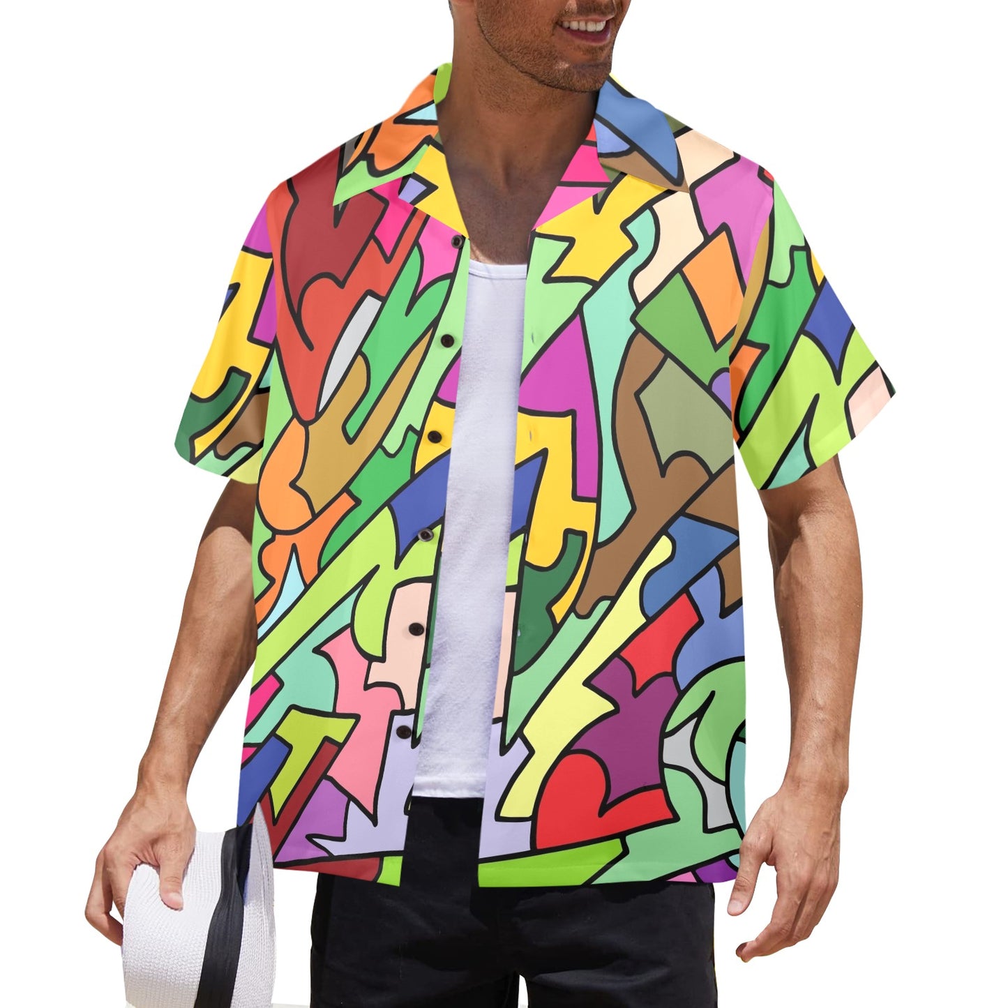 Bright Abstract - Mens Hawaiian Shirt Mens Hawaiian Shirt